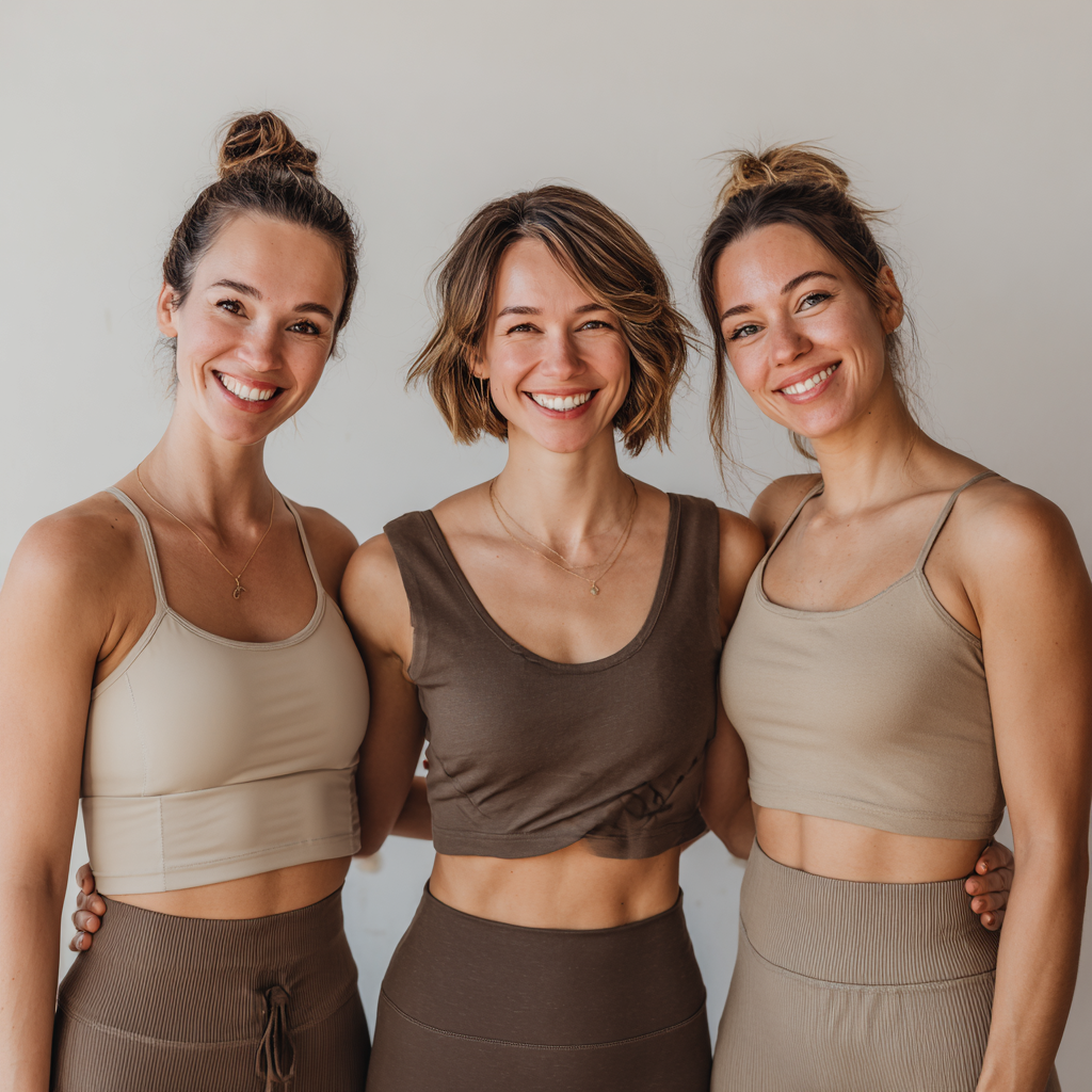 Група людей практикує йогу в студії